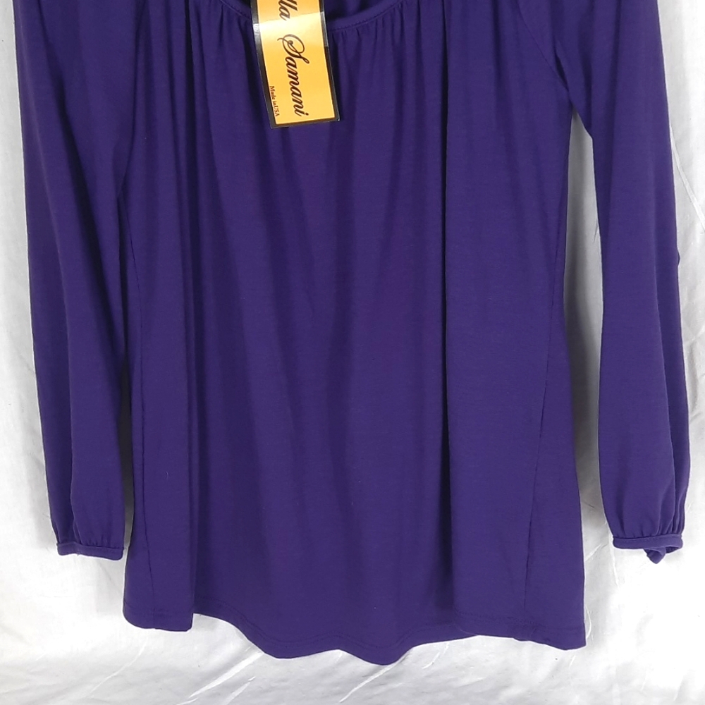 Ella Samani Womens Stretch Blouse 1X Purple NEW With Tag - Picture 3 of 10